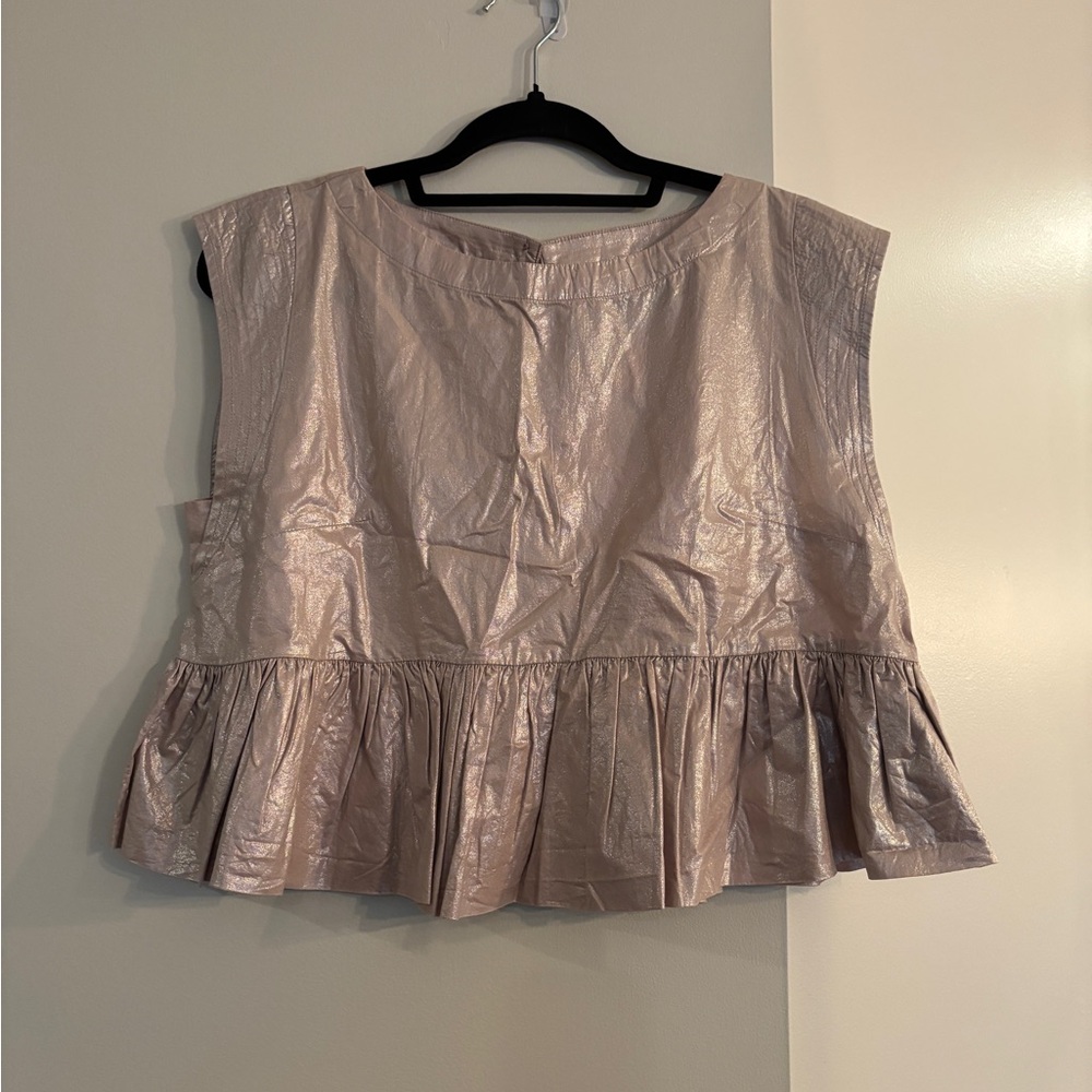 Anthropologie Metallic Top - Picture 2 of 3